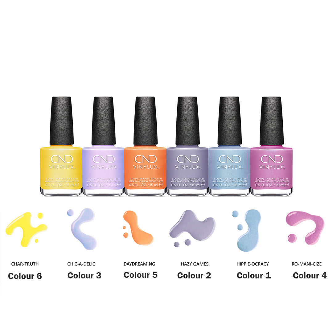cnd vinylux nail polish, cnd nail polish, cnd across the mani verse spring 2024, cnd spring 2024 collection