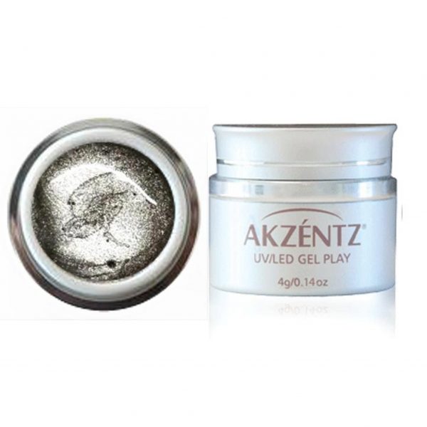 Akzéntz UV/Led Gel Play - Glitter Cosmic Silver 0.14Oz