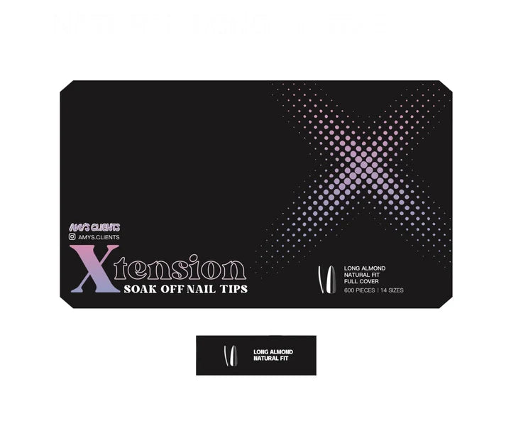 Amy's Clients Xtension Tips Box - Natural Almond Long (600pcs)