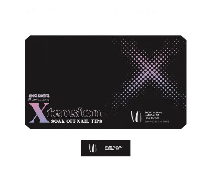 Amy's Clients Xtension Tips Box - Natural Almond Short (600pcs)