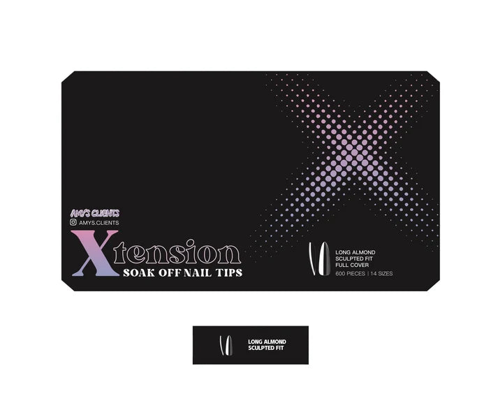 Amy's Clients Xtension Tips Box - Sculpted Almond Long (600pcs)
