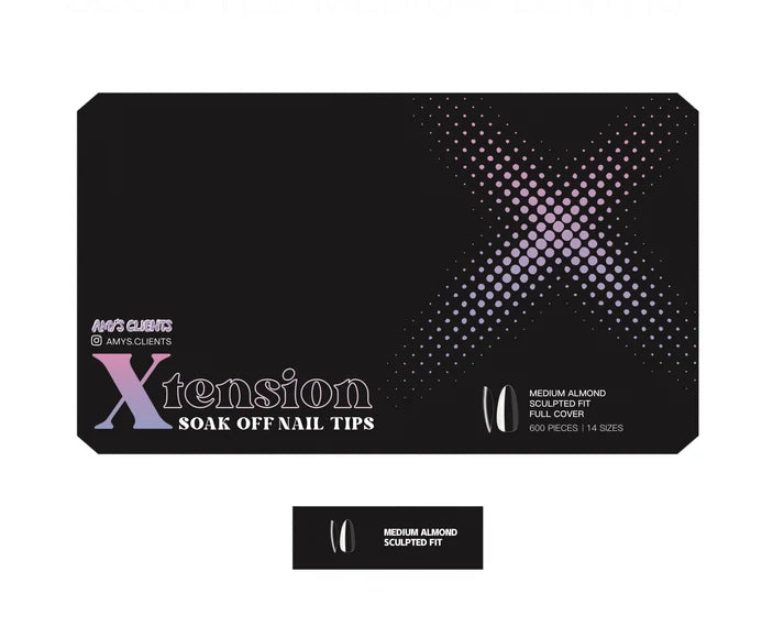 Amy's Clients Xtension Tips Box - Sculpted Almond Medium (600pcs)