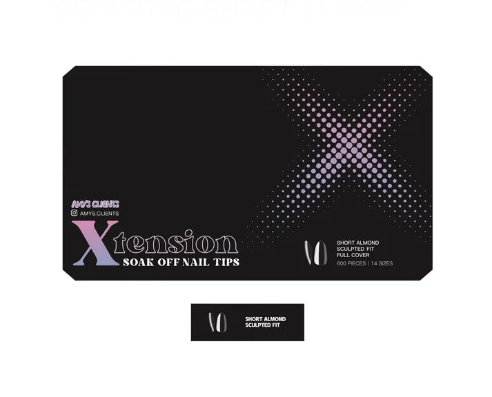 Amy's Clients Xtension Tips Box - Sculpted Almond Short (600pcs)
