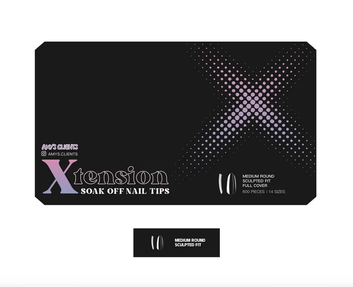 Amy's Clients Xtension Tips Box - Sculpted Round Medium (600pcs)