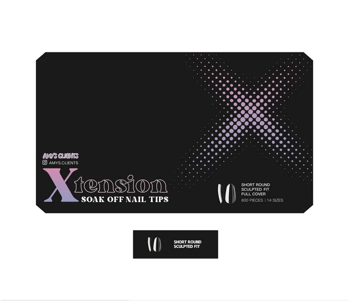 Amy's Clients Xtension Tips Box - Sculpted Round Short (600pcs)