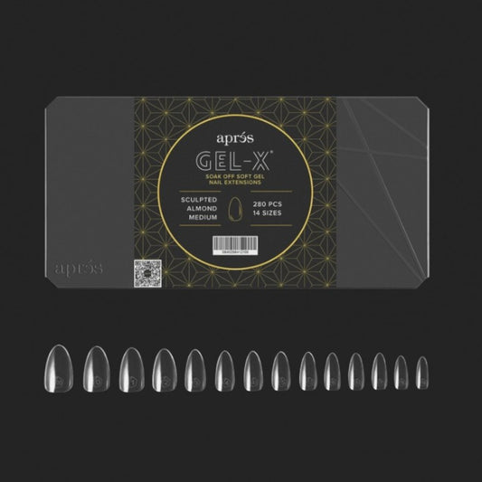 Apres Nails, Gel-X Tip Mini Box, Sculpted Almond (280pcs), designed nail tips