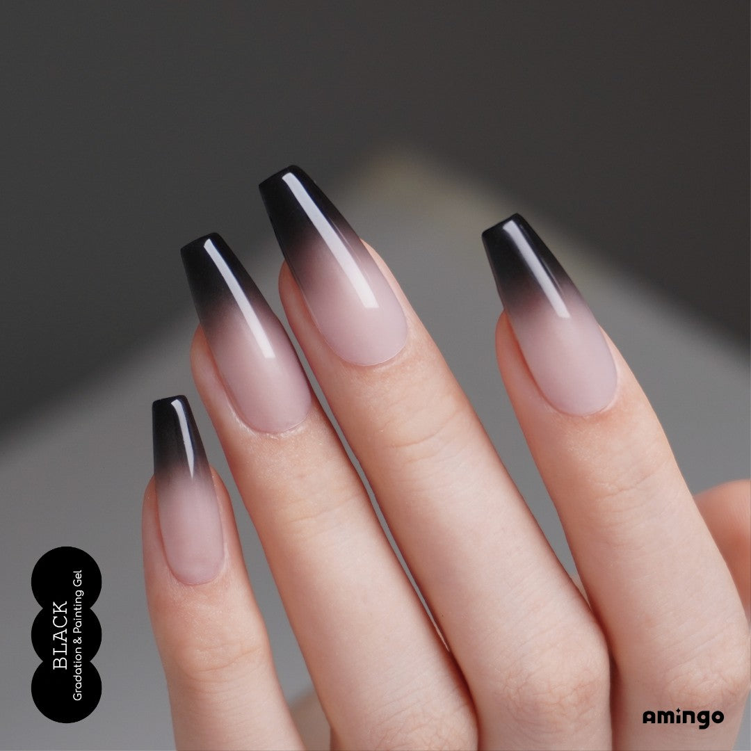 Amingo Airfit Gragel Black, gel ombre nails​, ombre gel nails, ombre gel manicure