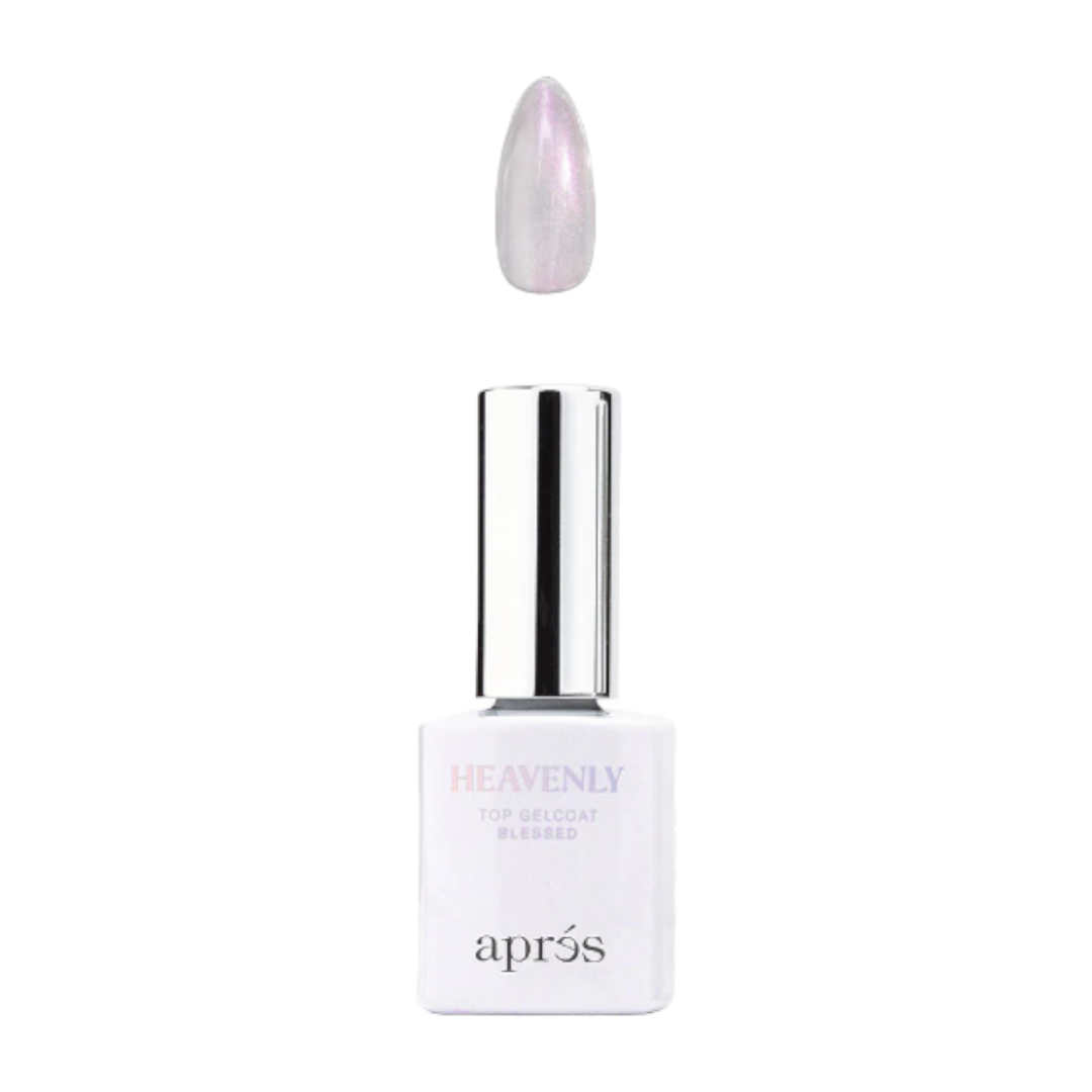 Apres Heavenly Top Coat Gel Polish Blessed Purple Chrome, cosmo nail supply