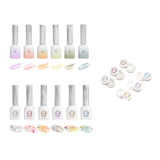Bevlah Gel Polish - Romantick & Memoro Collection (12pcs) + Free 6 Mixing Jars
