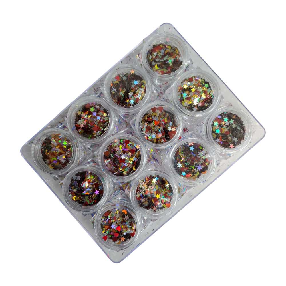 CNBS Glitter Set #8 (Set of 12 Jars) - Classique Nails Beauty Supply