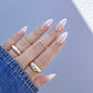 white chrome nail powder