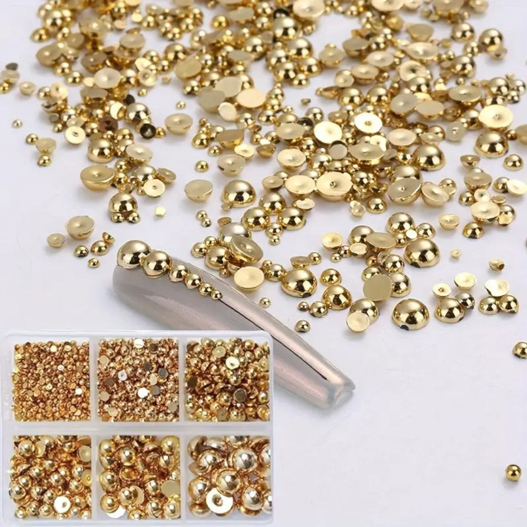 CNBS Nail Art Charms Half Round Beads, nail art gems​, nail art with gems​