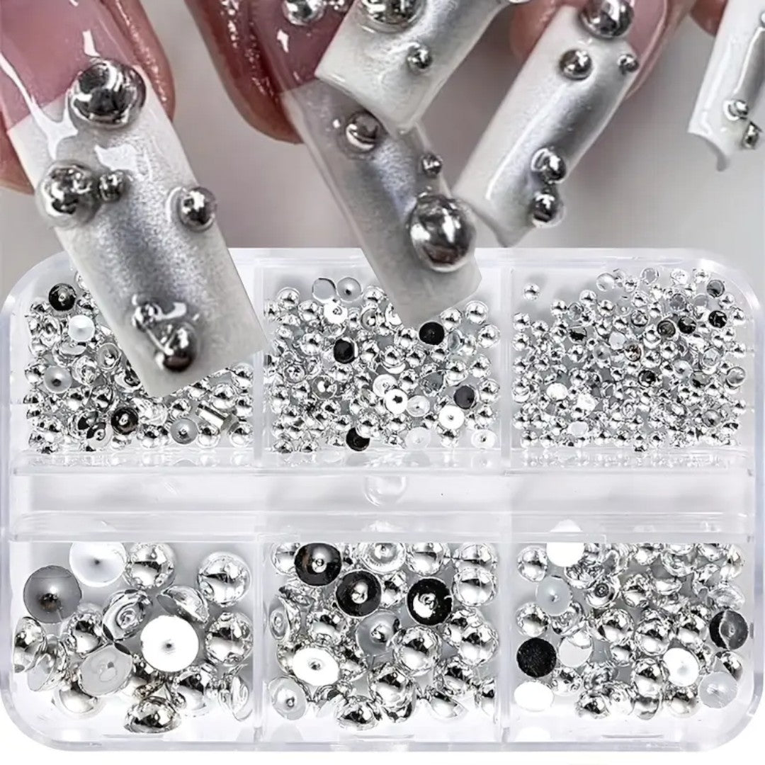 CNBS Nail Art Charms Half Round Beads, nail art gems​, nail art with gems​