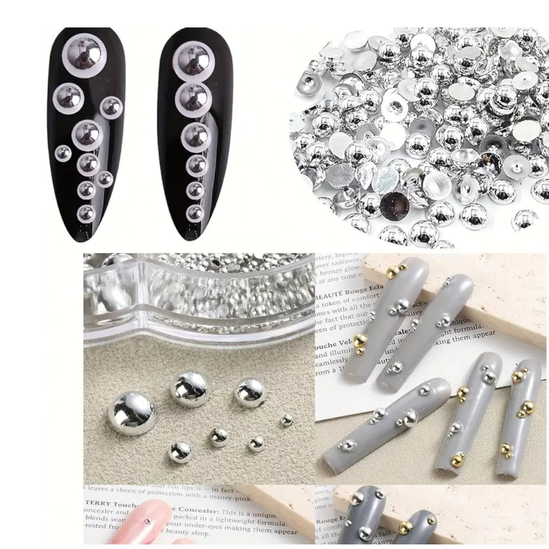 CNBS Nail Art Charms Half Round Beads, nail art gems​, nail art with gems​