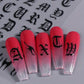 CNBS Nail Stickers - Black & White Gothic Old English Letters (2 Sheets)