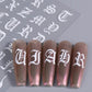 CNBS Nail Stickers - Black & White Gothic Old English Letters (2 Sheets)