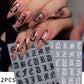 CNBS Nail Stickers - Black & White Gothic Old English Letters (2 Sheets)