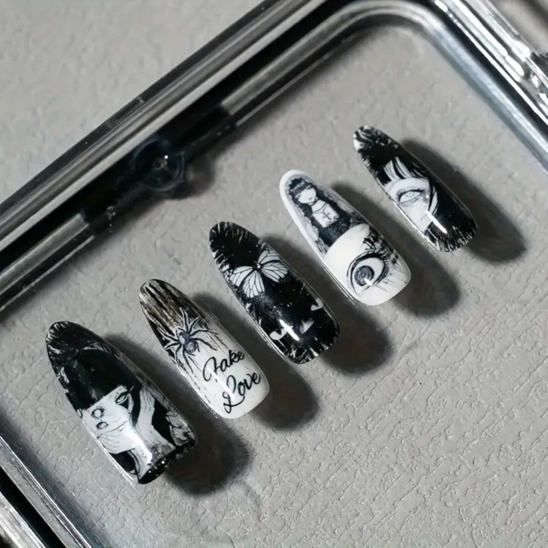 CNBS Nail Stickers - Dark Manga Vibes w/ Butterflies & Eyes