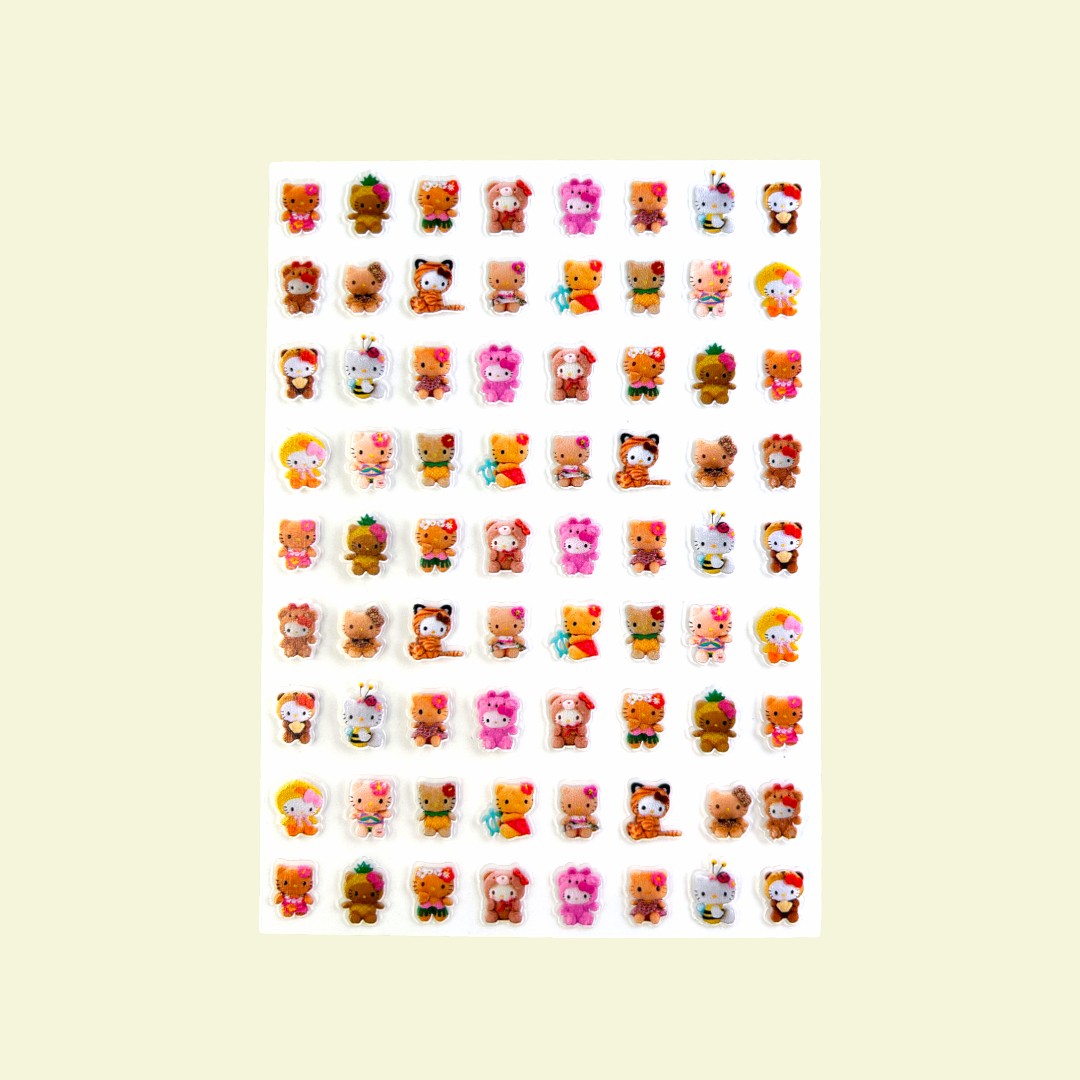 CNBS Nail Stickers Hello Kitty x Colorful Teddy Bear Style