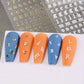 CNBS Nail Stickers - Mixed Colour English Letters (7 Sheets)
