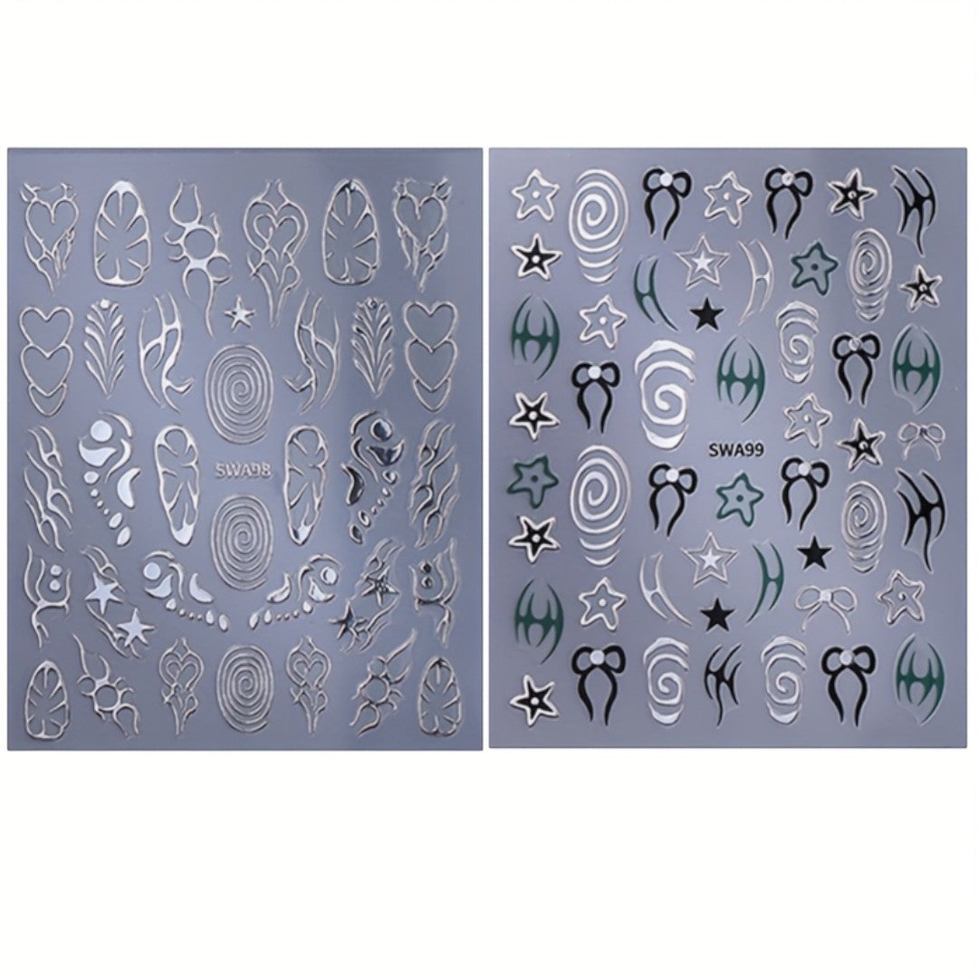 CNBS Nail Stickers - Y2K Mixed Motif (2 Sheets)