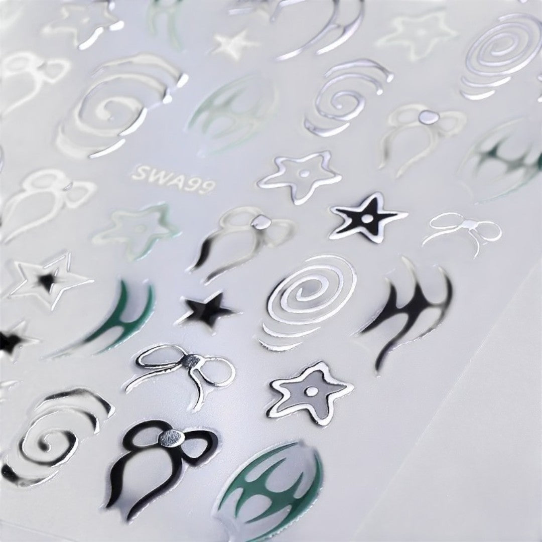 CNBS Nail Stickers - Y2K Mixed Motif (2 Sheets)