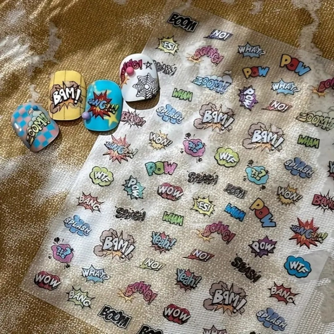 CNBS Nail Stickers – Comic Pop Art Texts (BAM! POW! WOW! Series)