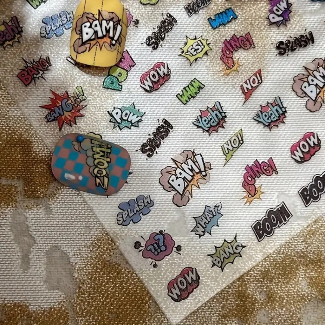 CNBS Nail Stickers – Comic Pop Art Texts (BAM! POW! WOW! Series)