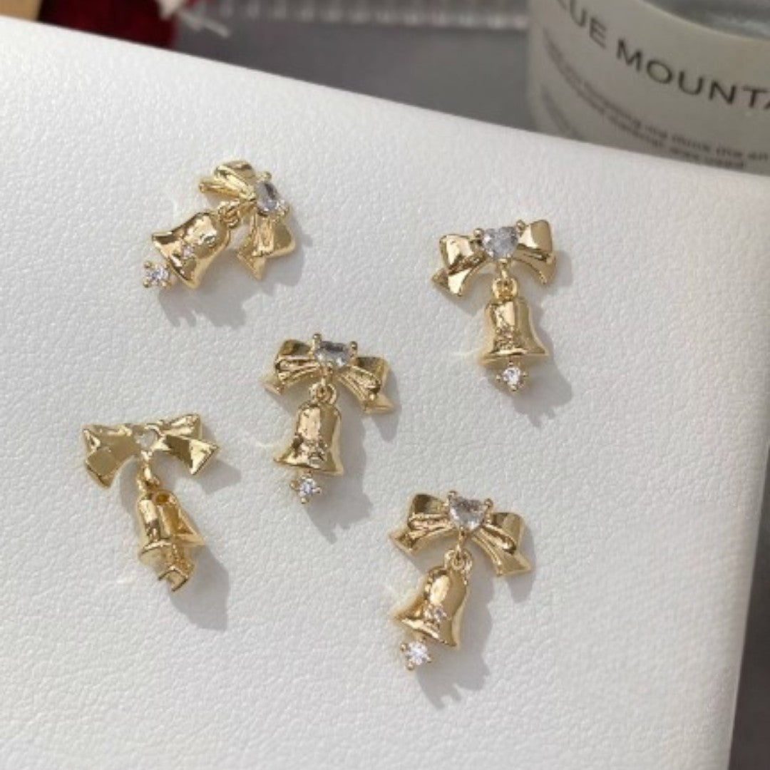 CNBS Nail Charms Christmas Bell and Candy Canes, acrylic rhinestone nails