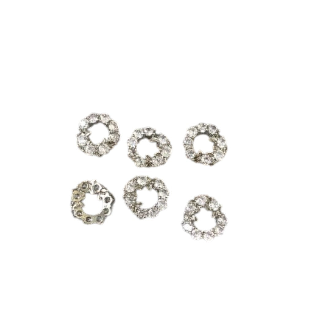 CNBS Nail Charms Christmas Garland and Wreaths, acrylic nails with rhinestones
