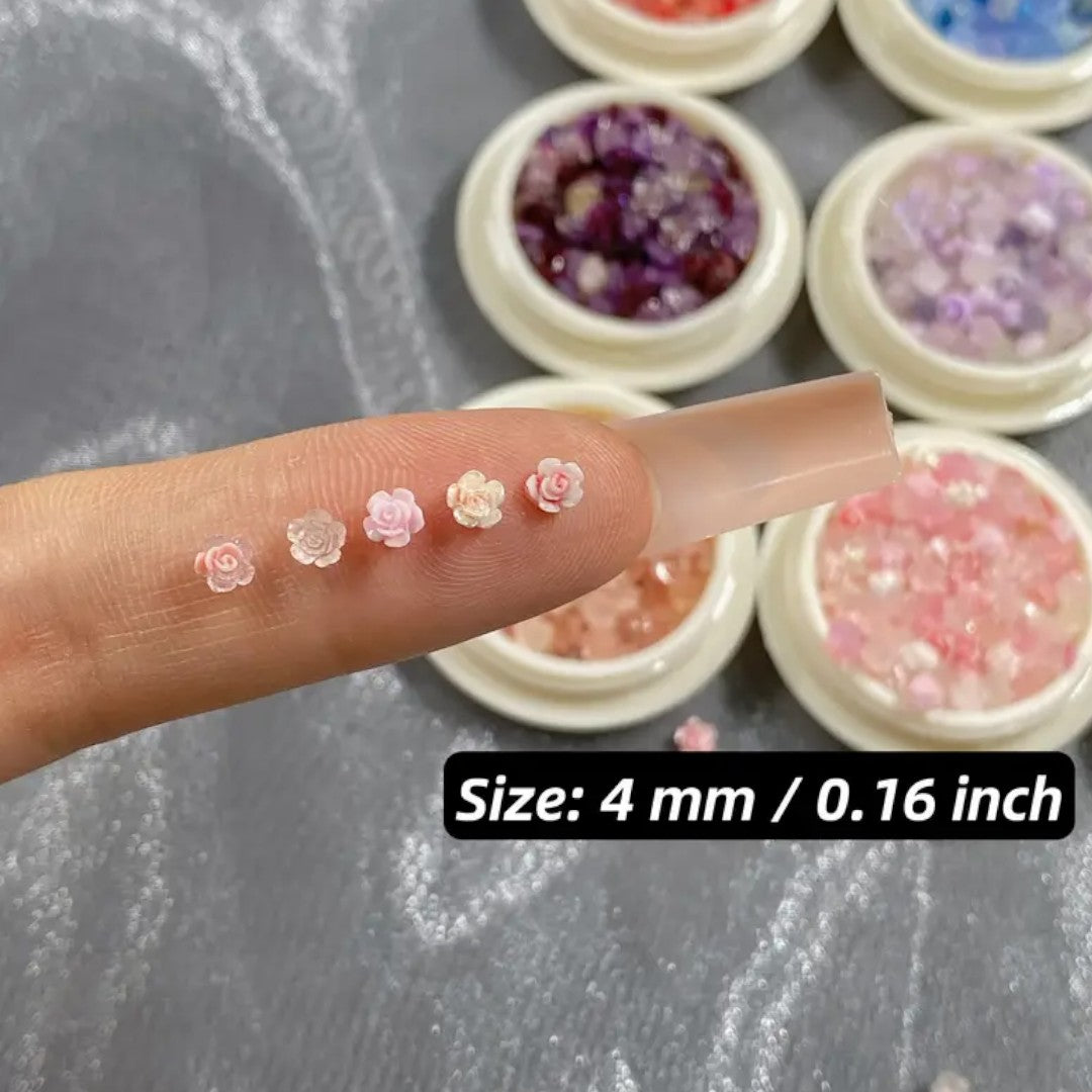 CNBS Nail Charms Mini Acrylic Flowers, flower art nails, flower art nail designs​, 3d flower on nails​, ryan's nails