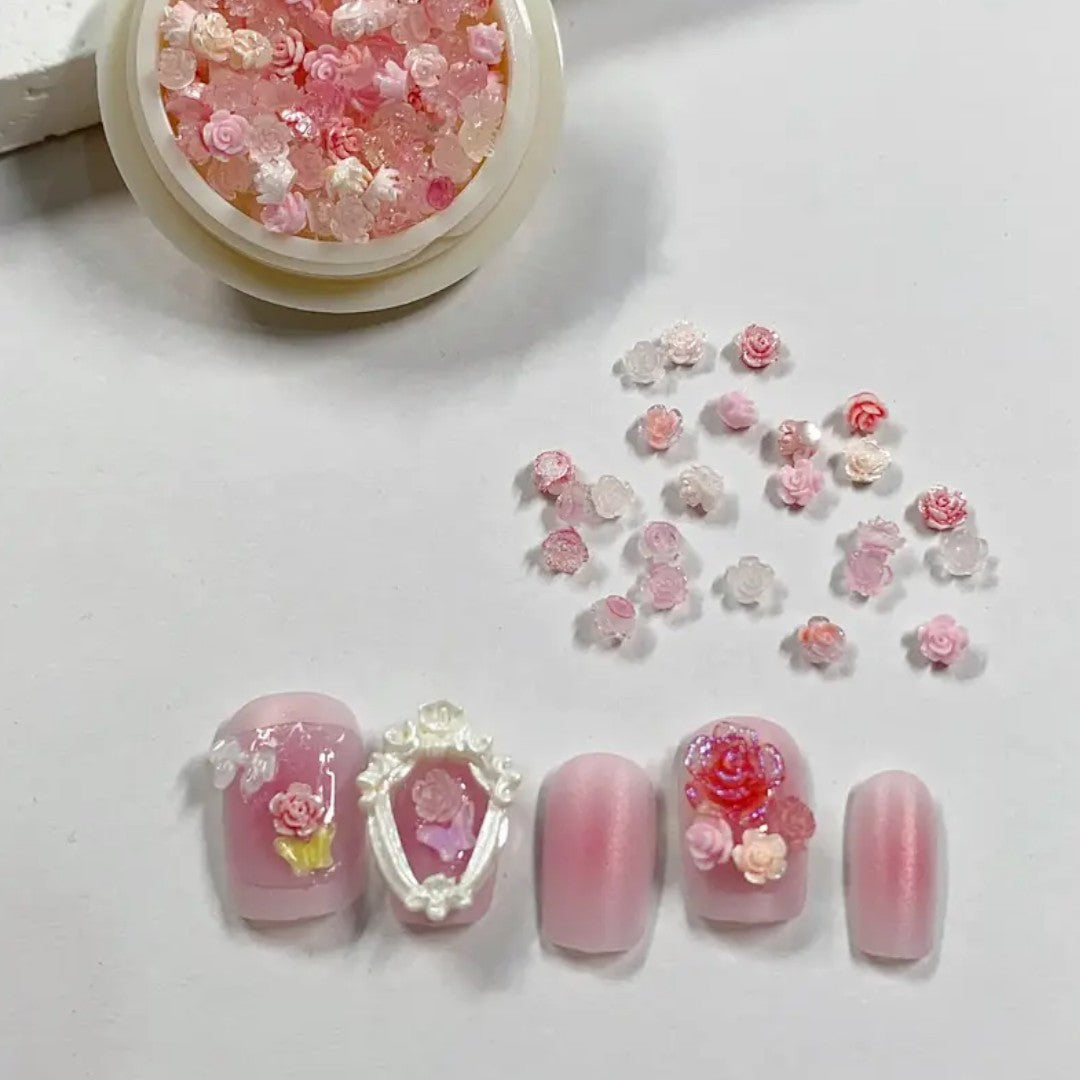 CNBS Nail Charms Mini Acrylic Flowers, flower art nails, flower art nail designs​, 3d flower on nails​, ryan's nails