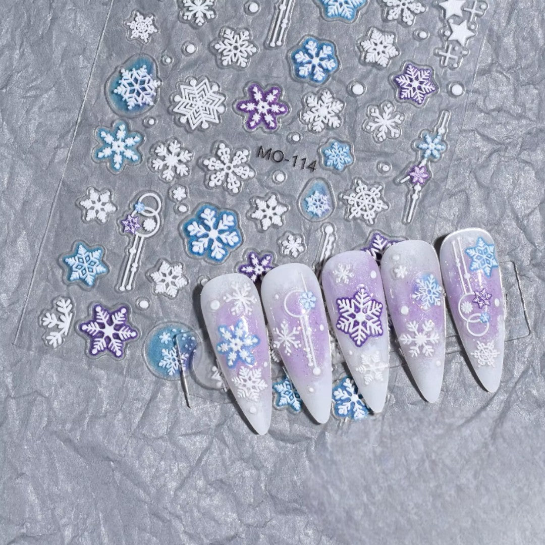 CNBS Nail Stickers Christmas Tree & Snowflake, nail decals​, decals for nails, amazon nail decals