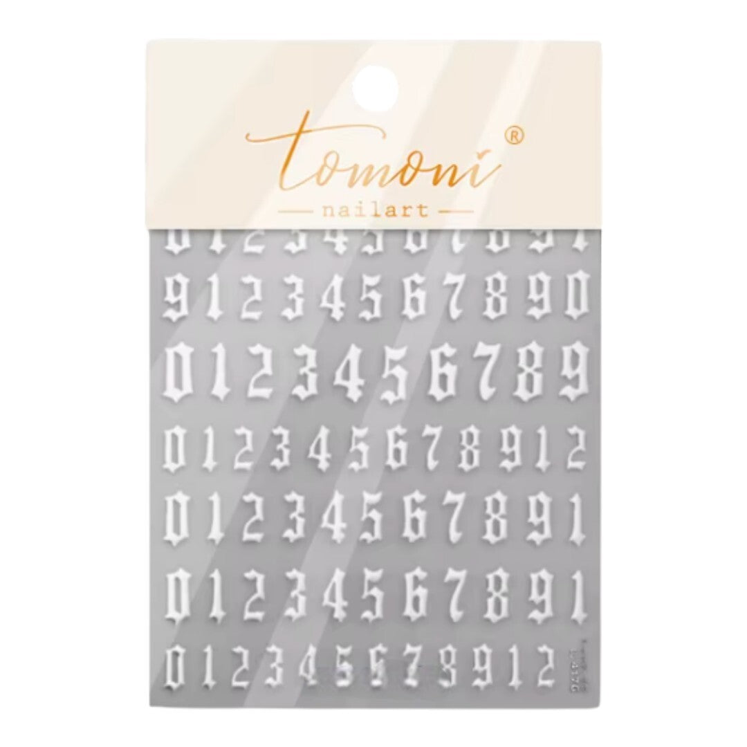 CNBS Nail Stickers Gothic Number, nail decals​, decals for nails, amazon nail decals