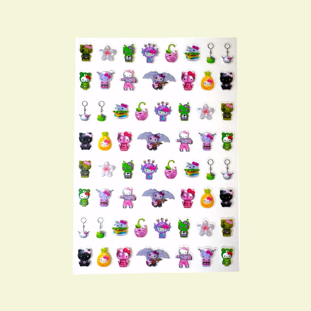 CNBS Nail Stickers - Hello Kitty x Colorful Teddy Bear Style