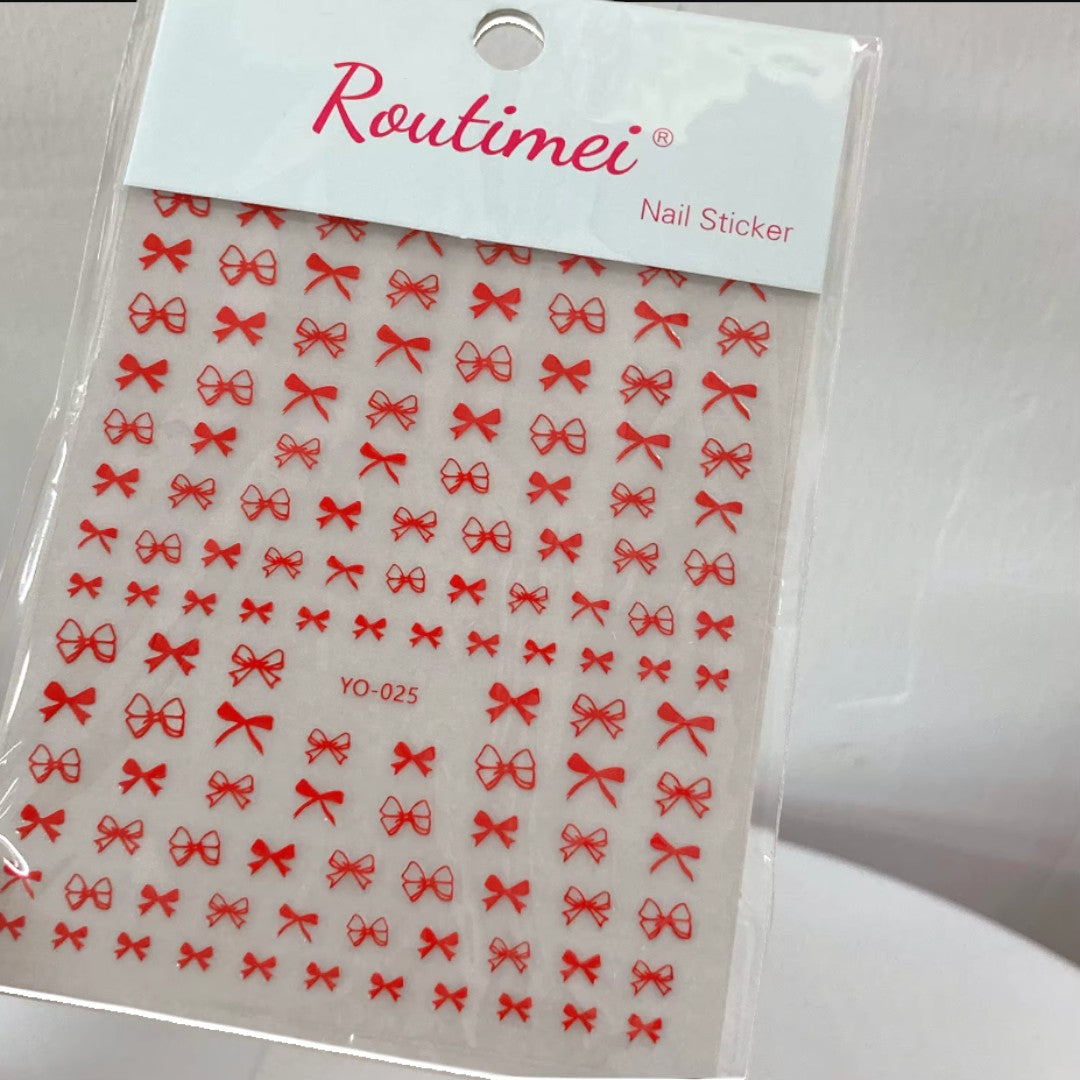 CNBS Nail Stickers Red Bows, nail decals​, decals for nails, amazon nail decals