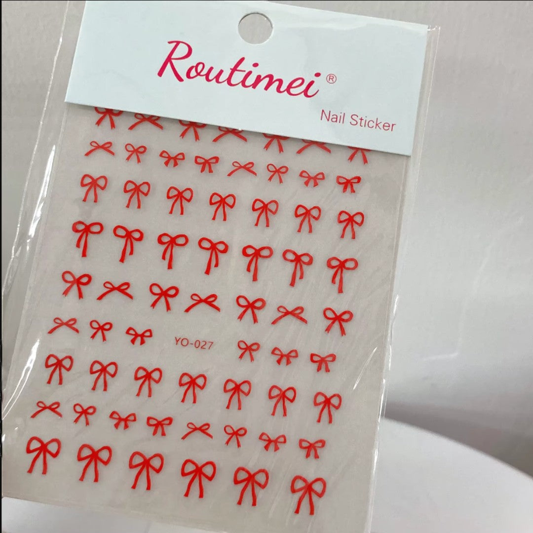 CNBS Nail Stickers Red Bows, nail decals​, decals for nails, amazon nail decals