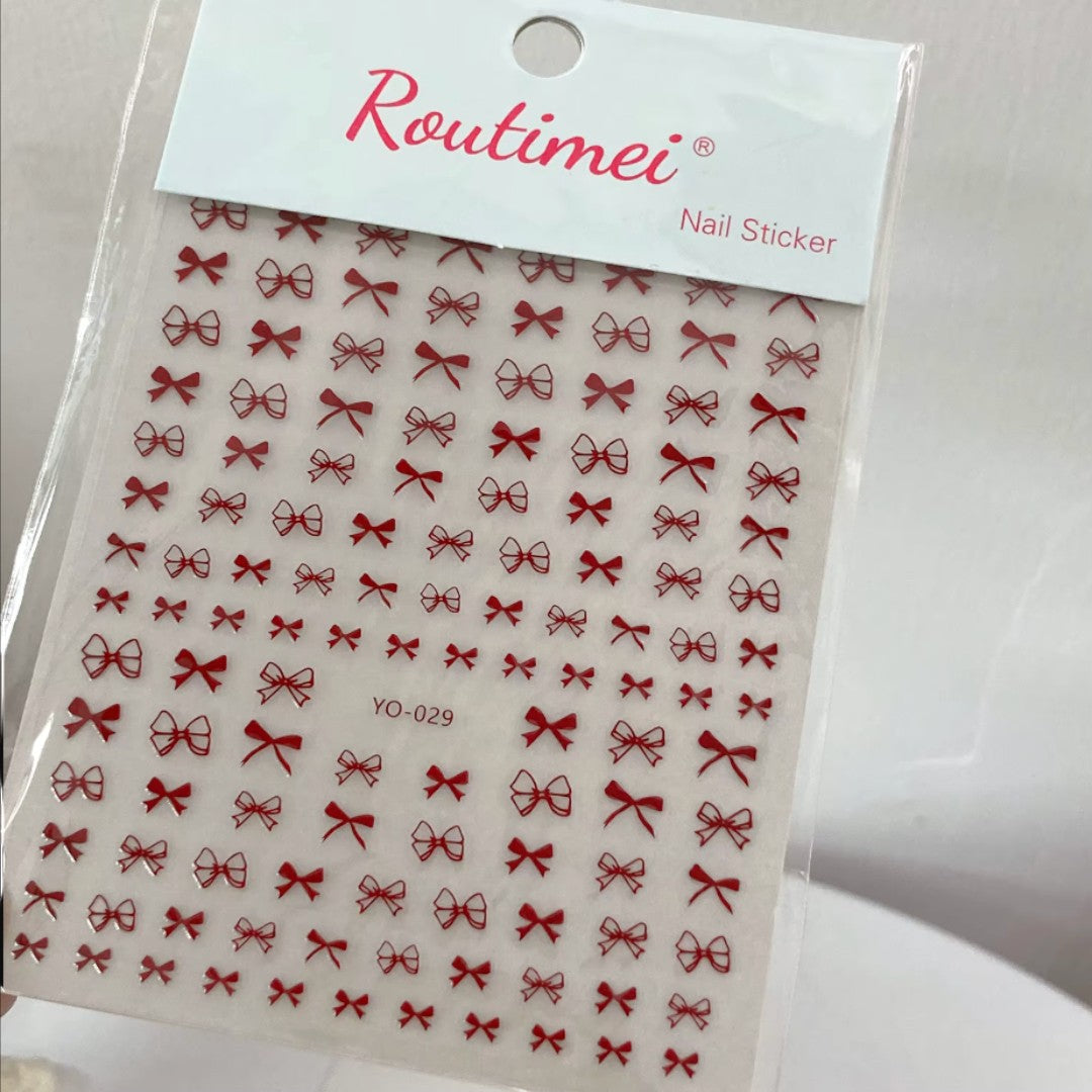 CNBS Nail Stickers Red Bows, nail decals​, decals for nails, amazon nail decals