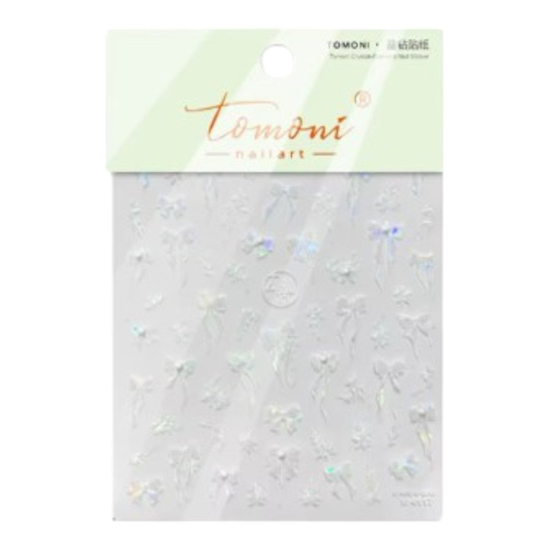 CNBS Nail Stickers White Ribbons, nail decals​, decals for nails, amazon nail decals, nail art images designs