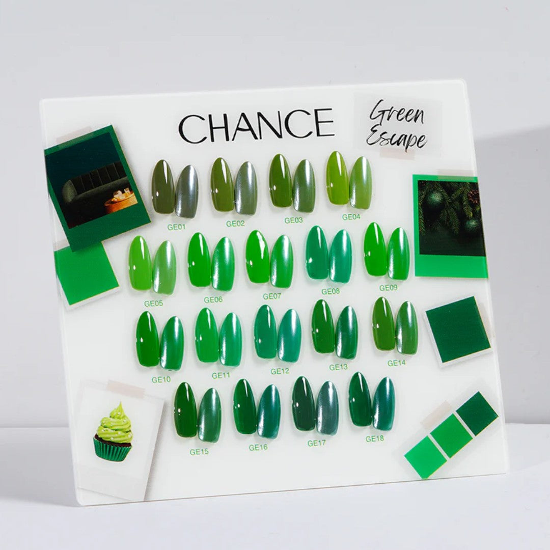 Cre8tion Chance Gel Polish - Green Escape Collection (18Pcs)