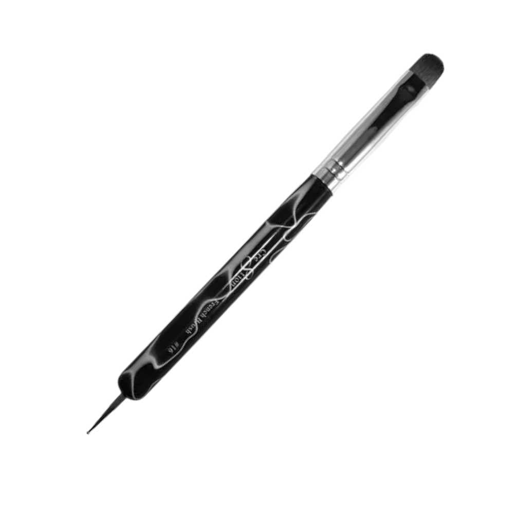Cre8tion French Brush w/ Dotting Tool - #16 Black #12128 - Classique Nails Beauty Supply