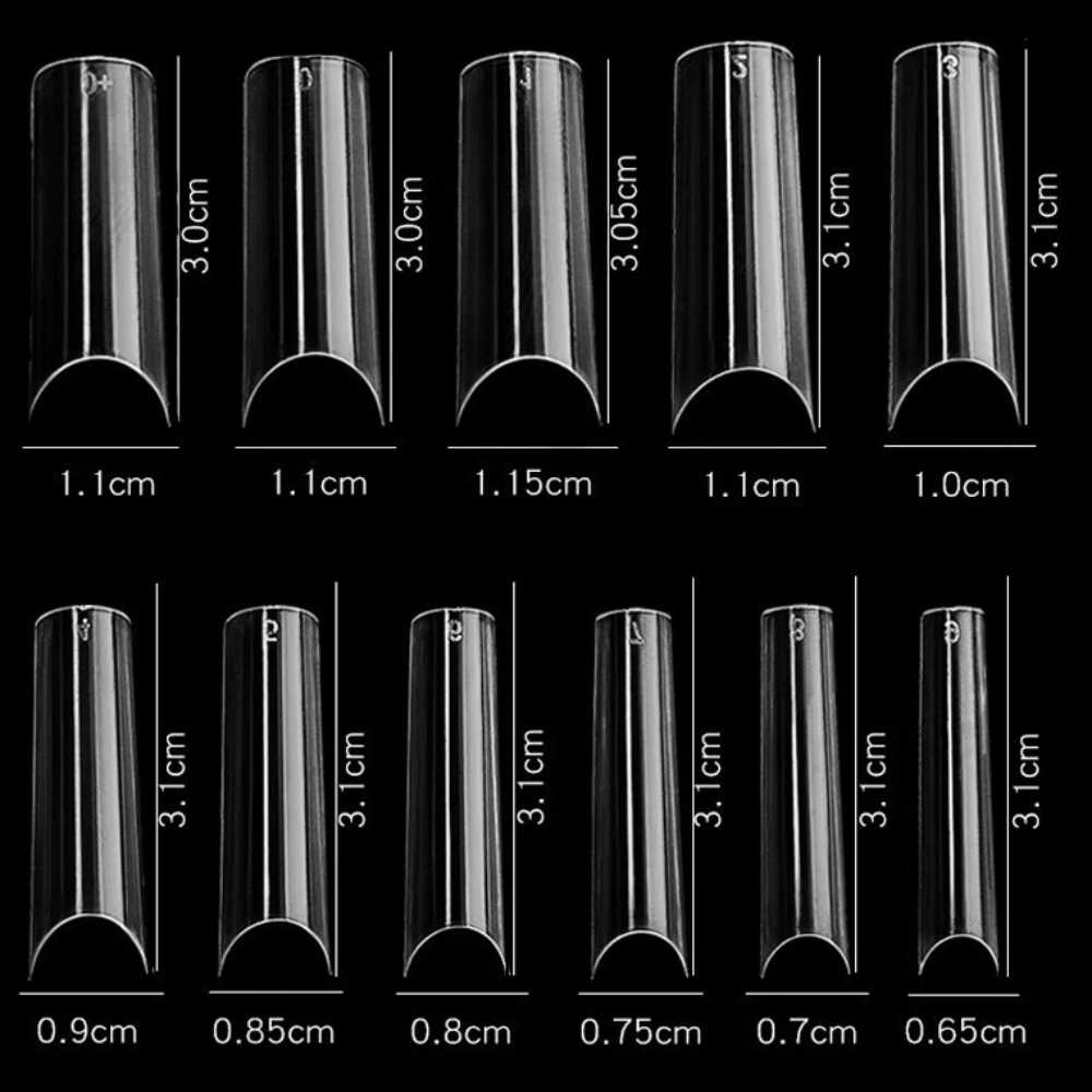 Cre8tion Special Shape Clear Long Straight 550pcs #15152 - Classique Nails Beauty Supply