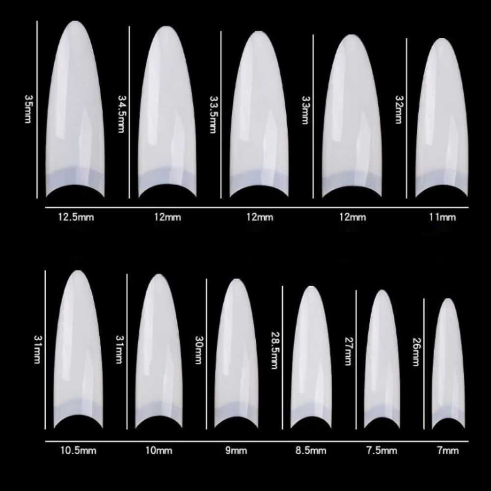 Cre8tion Acrylic Nail Tips Box Natural Curve Stiletto (550pcs), types of nail shapes