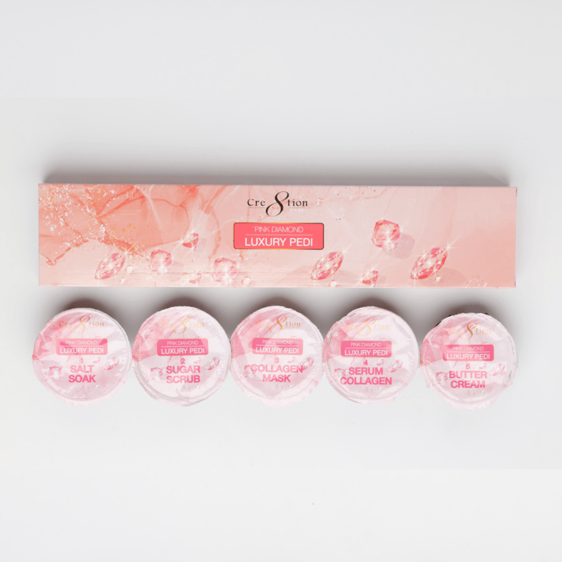 Cre8tion Luxury Pink Diamond 5In1 Pedicure Spa Kit #19564