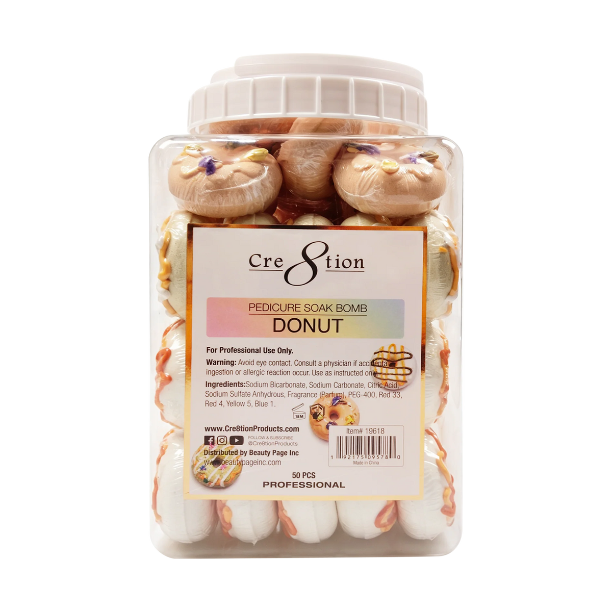 Cre8tion Pedicure Soak Bombs - Small Size Donut (40pcs)