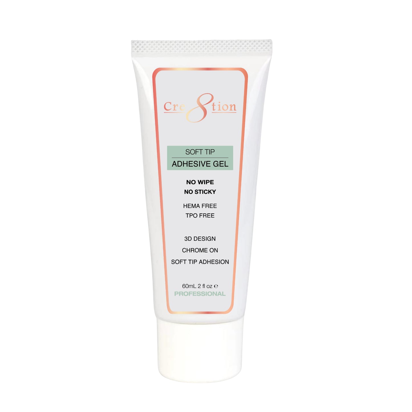 Cre8tion Soft Tip Adhesive Gel 60mL (HEMA-Free) - No-Wipe Gel