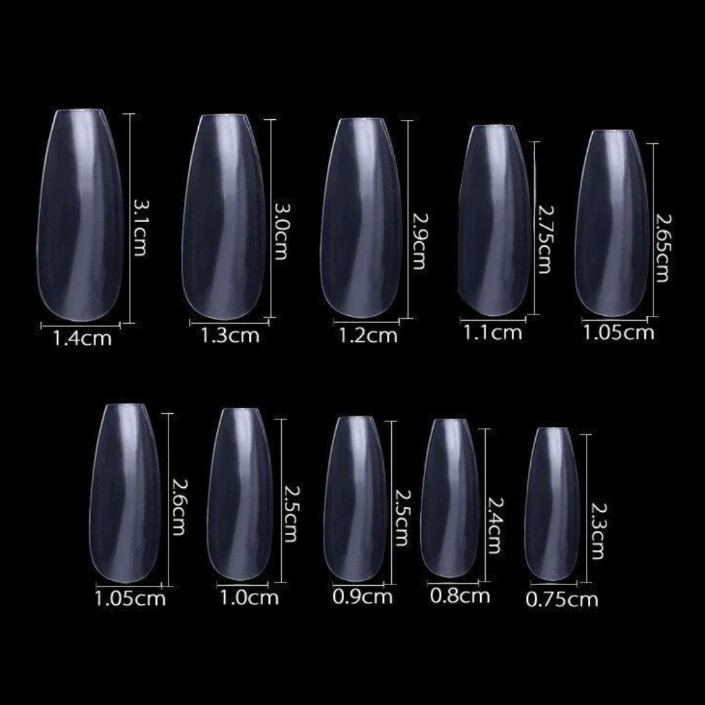 Cre8tion Special Shape Clear Medium Coffin 600pcs #15135 - Classique Nails Beauty Supply
