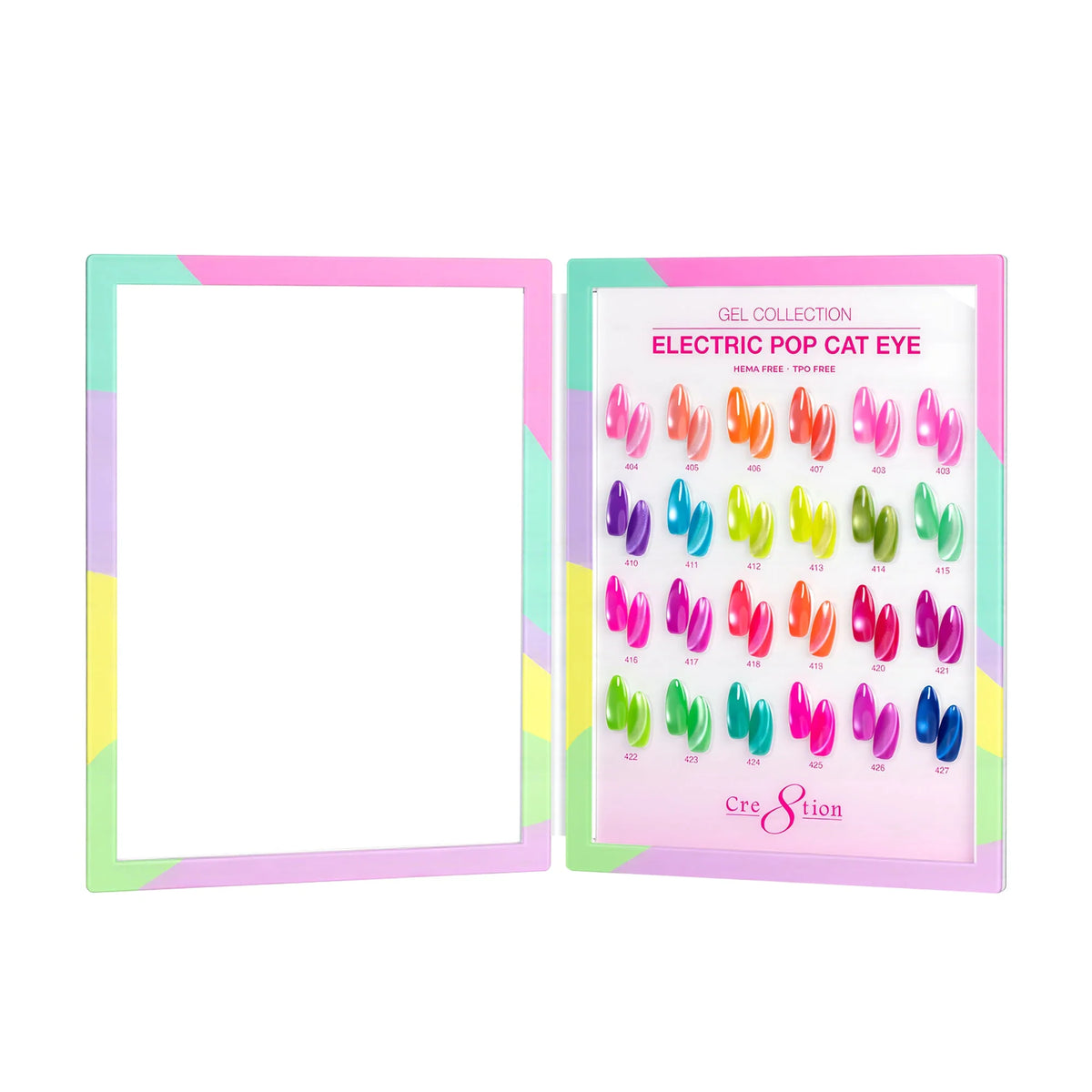 Cre8tion (HEMA/TPO-Free) Cat Eye Gel Polish - Electric Pop Collection (24pcs)