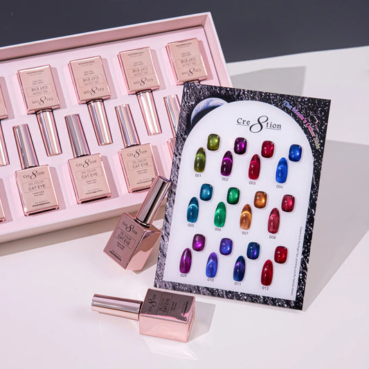 Cre8tion (HEMA/TPO-Free) Cat Eye Gel Polish - The Moon's Other Side Collection (12pcs)