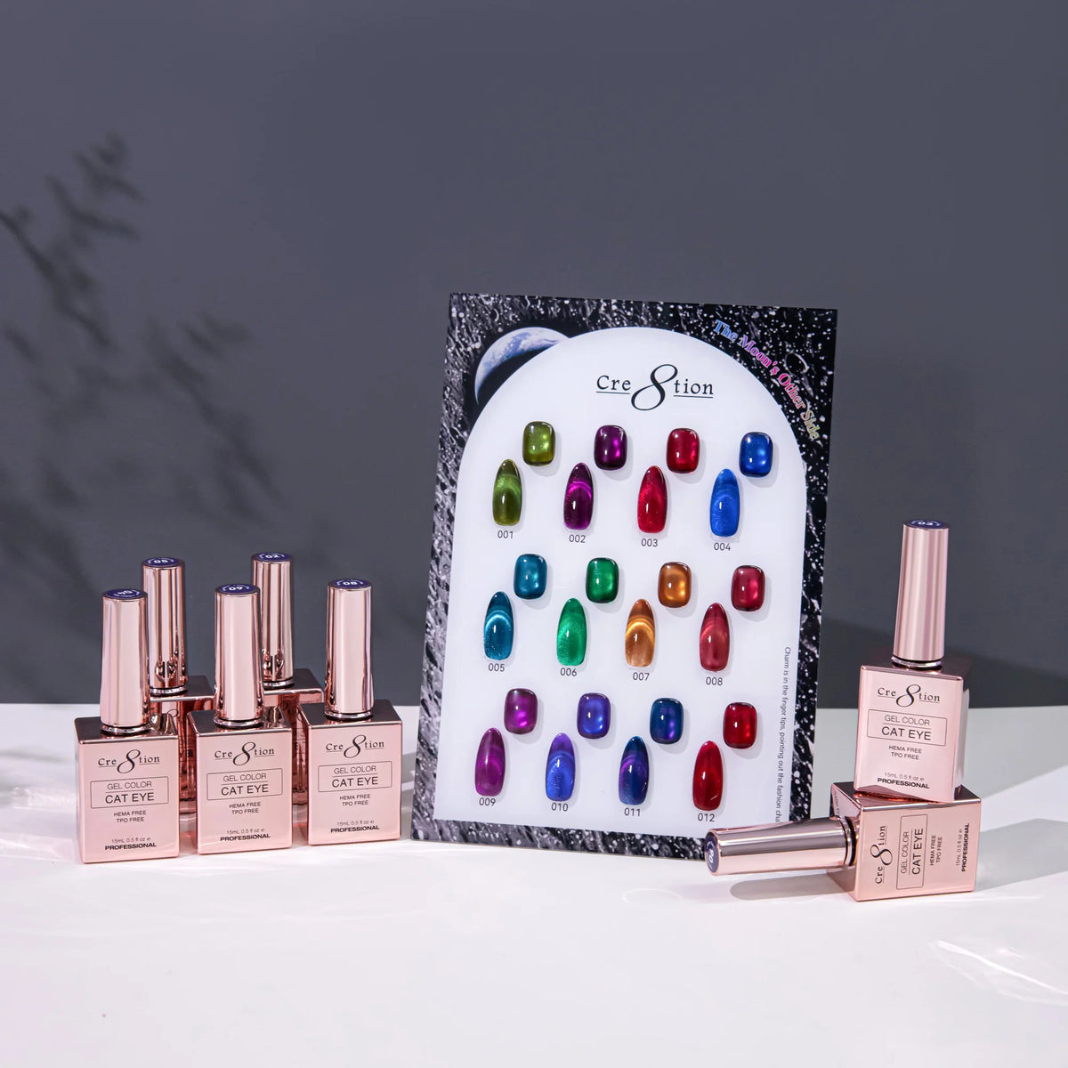 Cre8tion (HEMA/TPO-Free) Cat Eye Gel Polish - The Moon's Other Side Collection (12pcs)